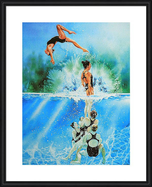 synchronized swimming team painting