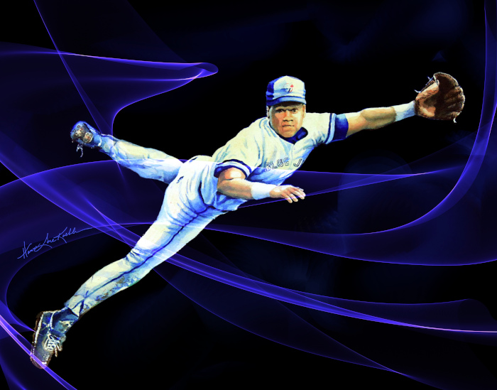 Action sports baseball celebrity portrait painting