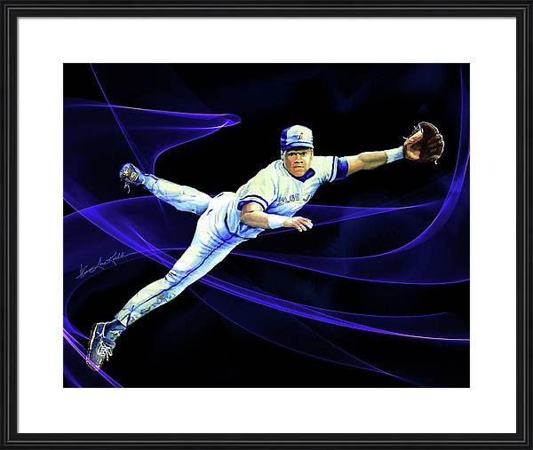 Action sports baseball celebrity portrait painting