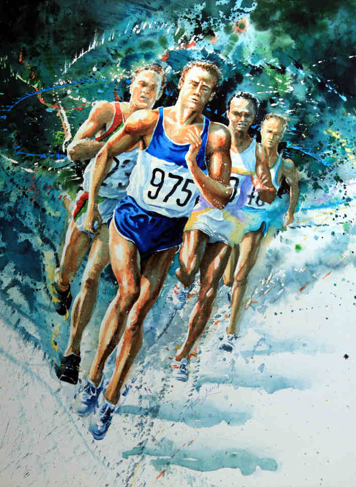 Boston Marathon Race Painting