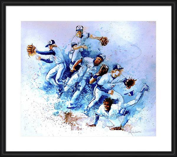 baseball action painting