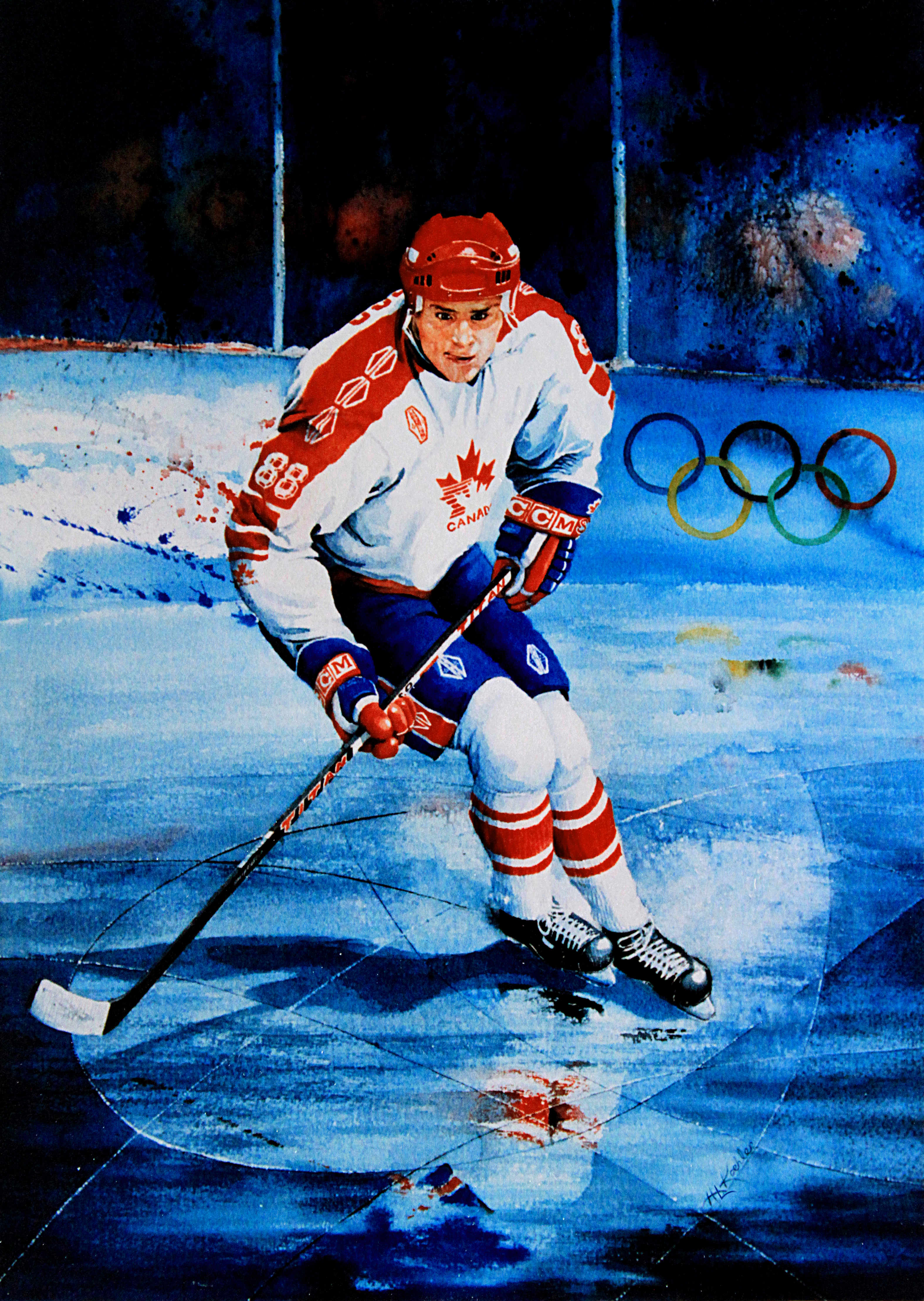 Hockey superstar celebrity Eric Lindros hockey portrait