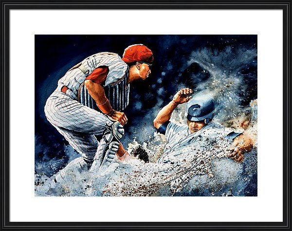 baseball action sports painting