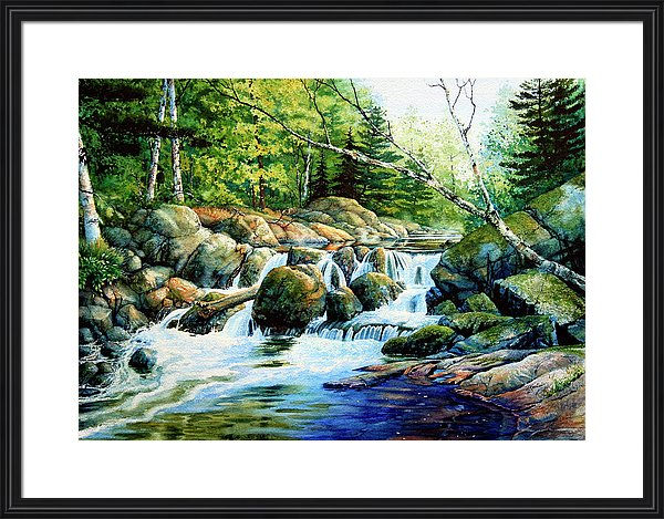 Forest Creek Waterfall Painting
