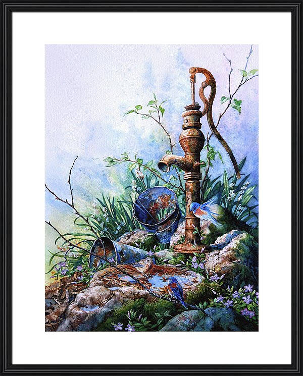 Spring Garden Water Pump Painting