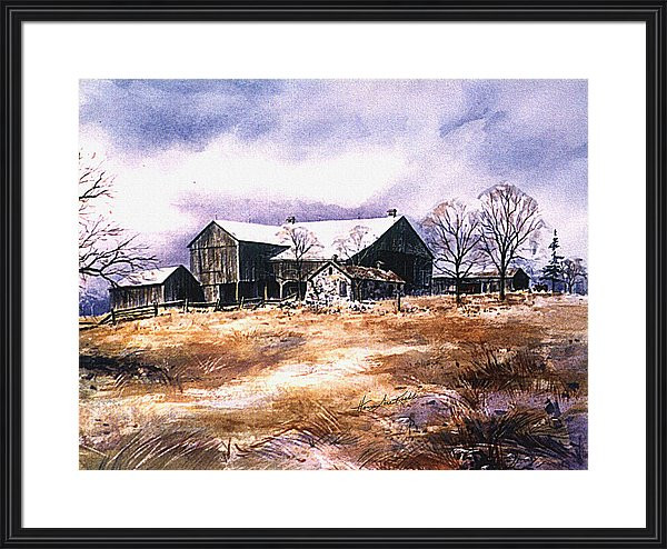 Misty Farm Landscape painting