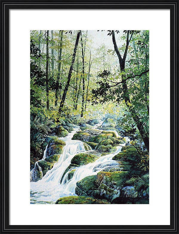 summer forest creek painting