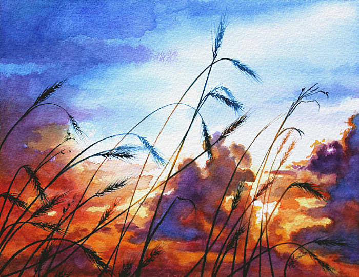 Pairie Sky Wheat Field Painting