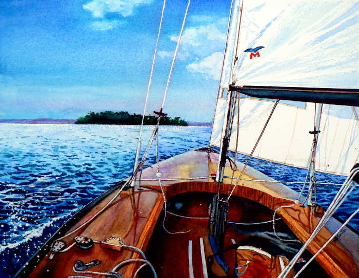 Sailboat Sailing Painting