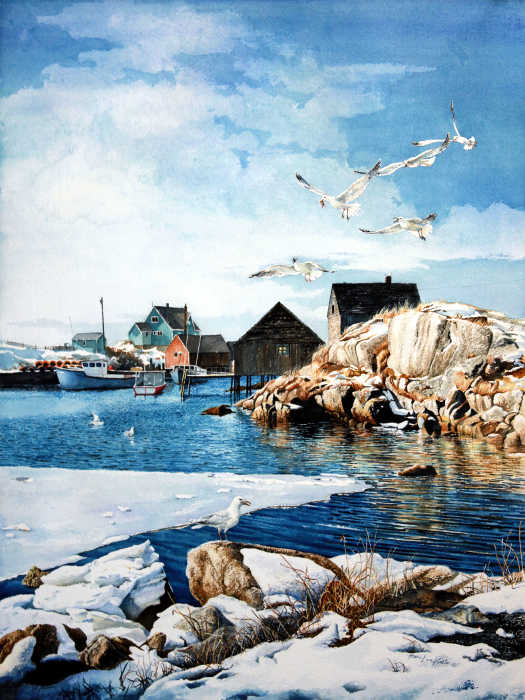 Peggy's Cove Fishing Boats Painting