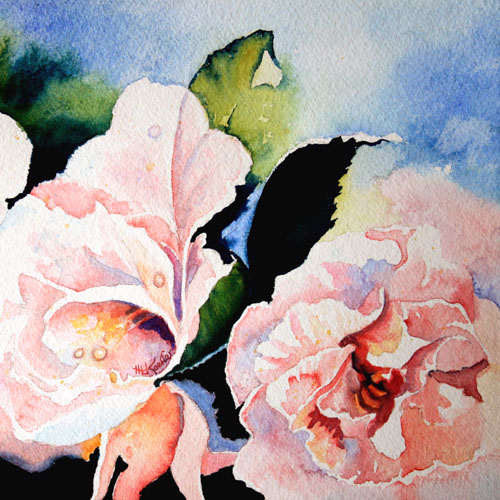 pink roses painting