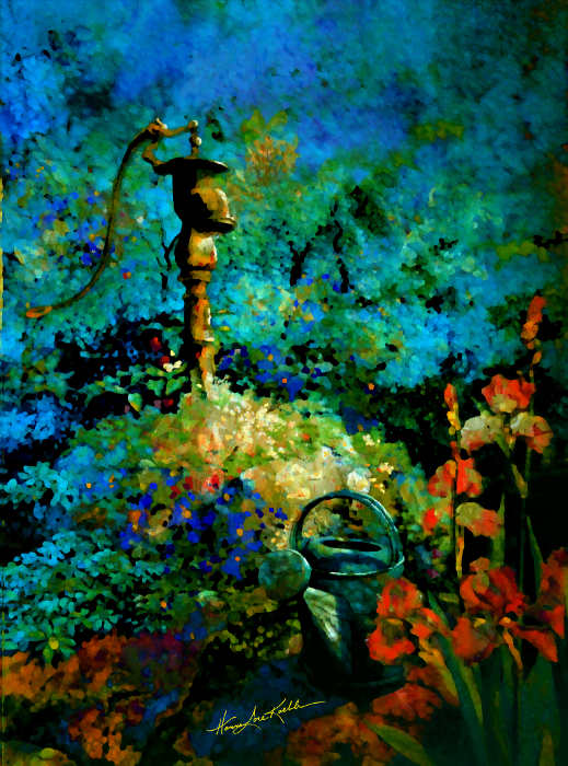 impressionist garden painting