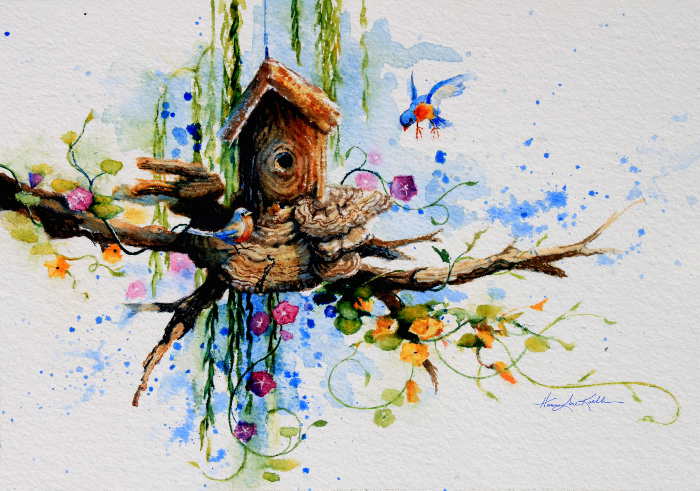 bluebird house painting