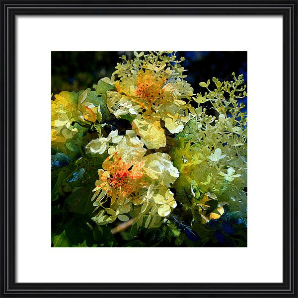 Yellow Abstract Hydrangea Painting