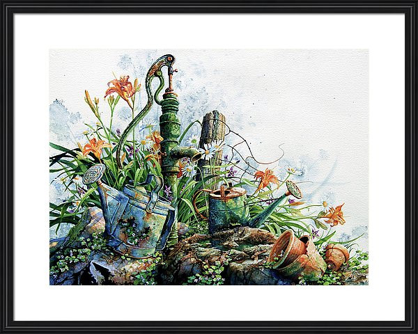 Country Garden Water Pump Painting