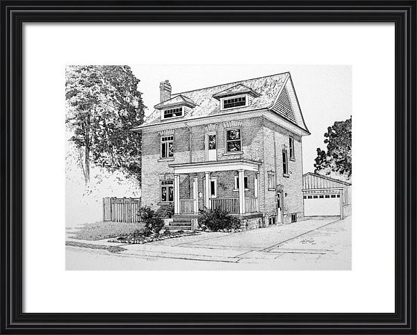 order your house portrait drawing in pen and ink