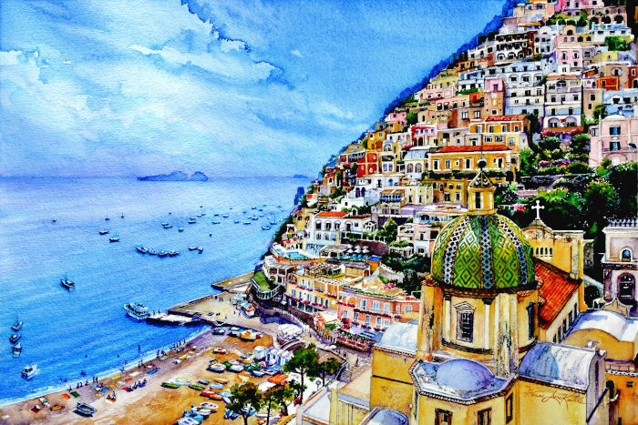 Positano Italy painting