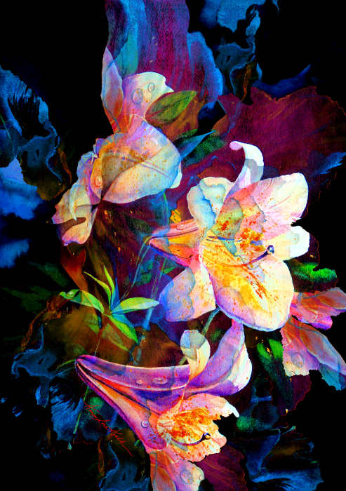Digital Painting of Lilies