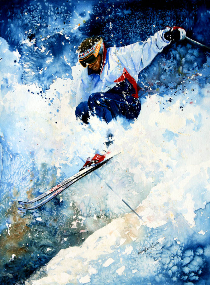 downhill skiing action painting order online direct from artist