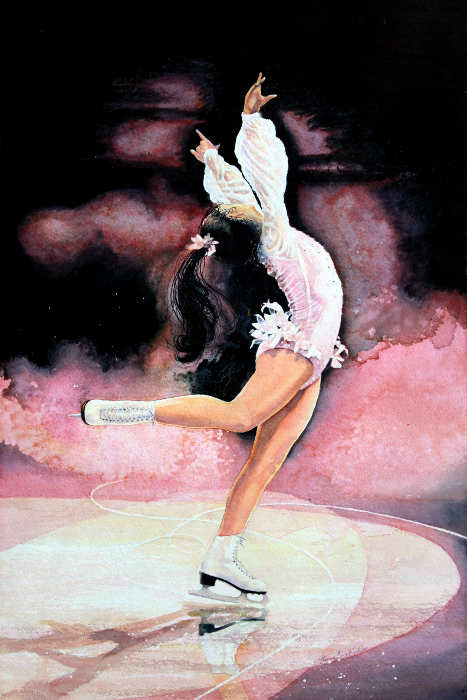 figure skater painting wall art