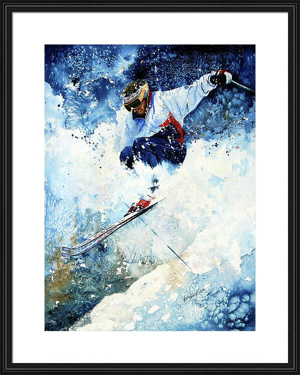 downhill skiing painting