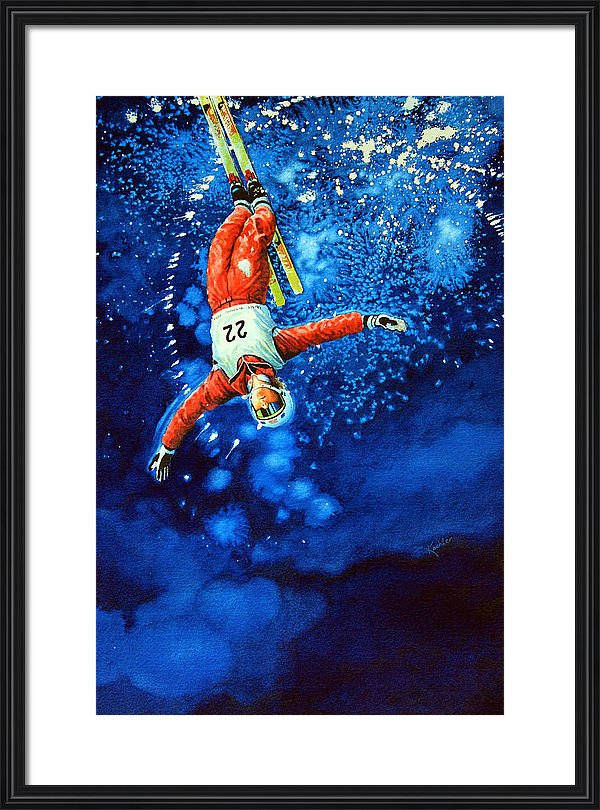 freestyle jump skiing painting