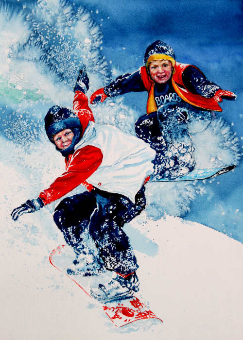 snowboard painting for boys room wall art decor
