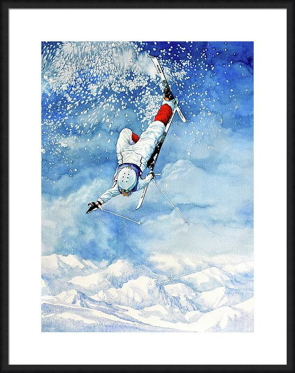 Mogul Skier Jump Trick Painting Wall Art