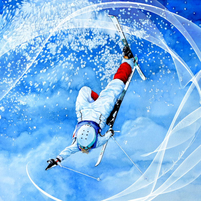 Freestyle Skiing Painting