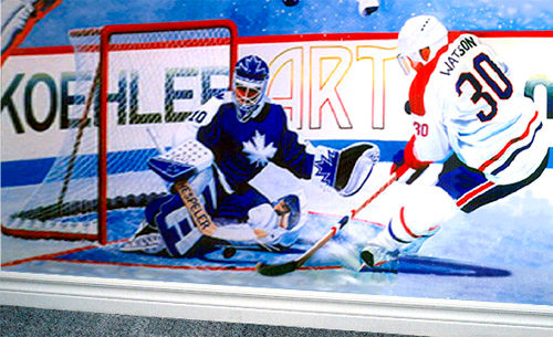 hockey wall mural sports painting