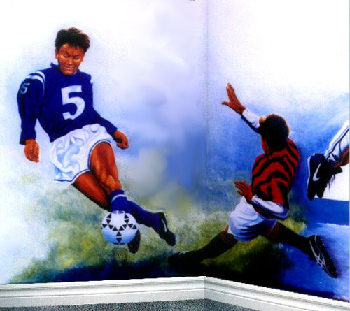 soccer wall mural sports painting