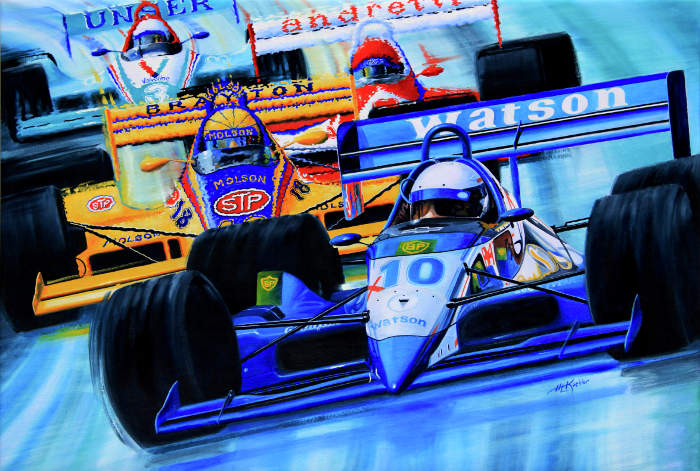 Indy race car wall mural sports painting