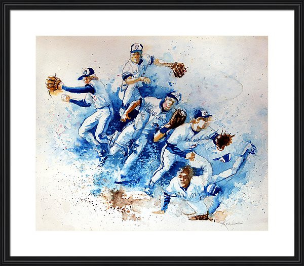 Baseball action MLB painting