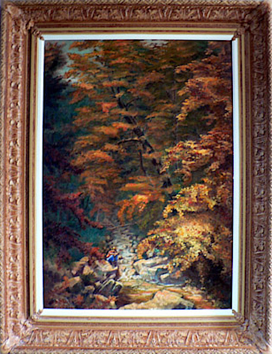 Webster's Falls Canadian autumn forest creek waterfall painting