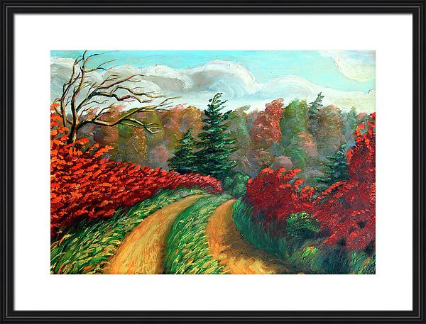 Ontario country trail autumn landscape oil painting
