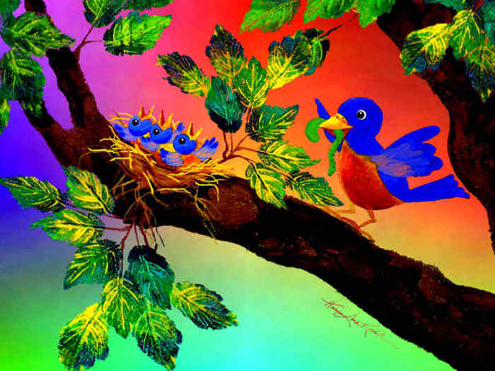 bluebird painting for preschoolers
