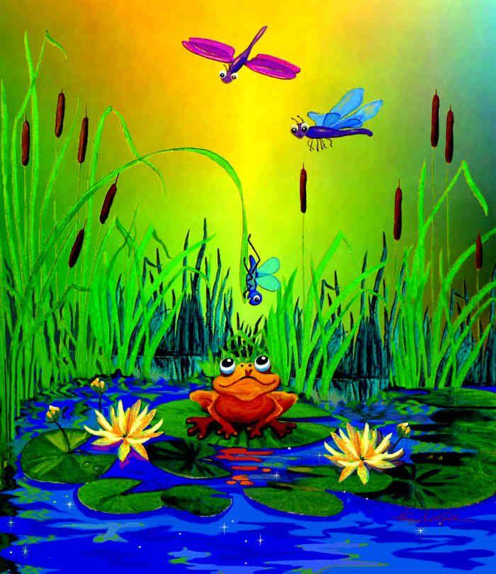 frog pond painting for preschoolers