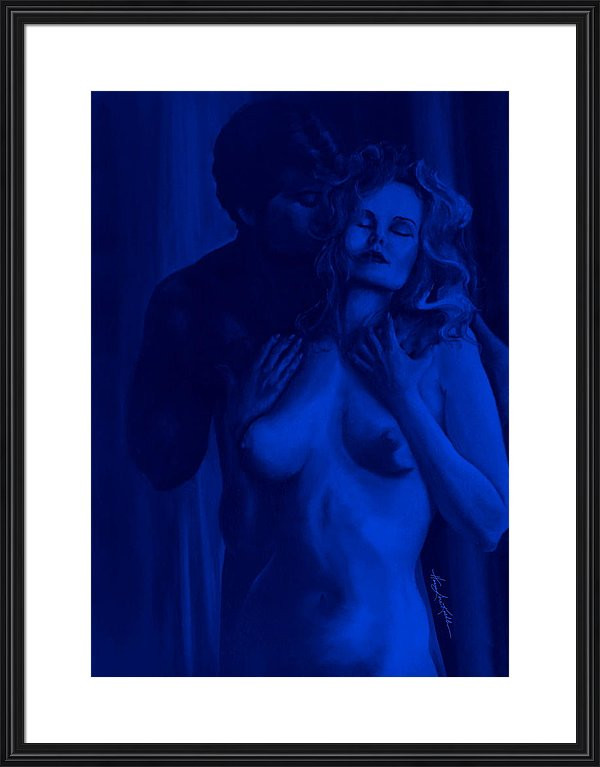 nude figure boudoir portrait in blue