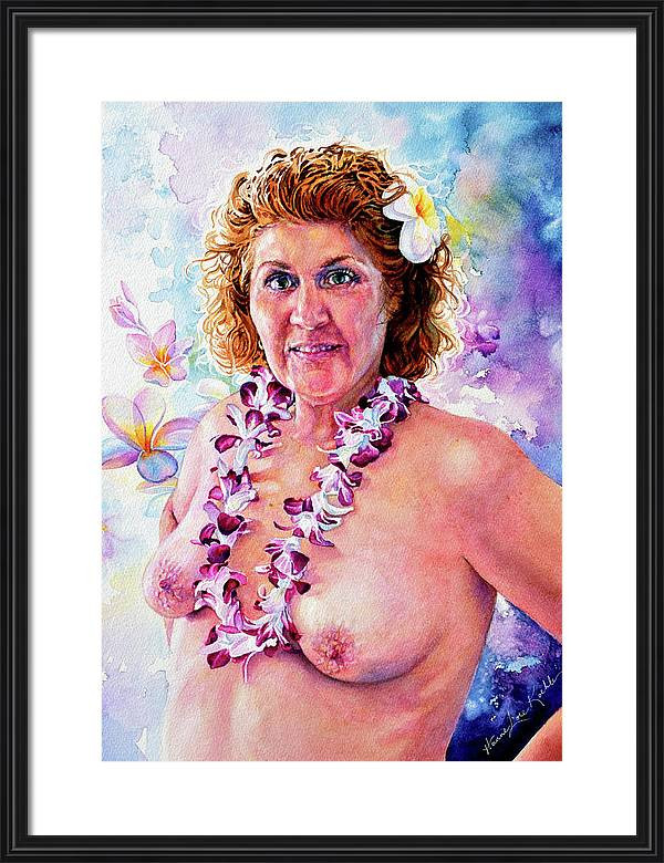 watercolor nude woman portrait