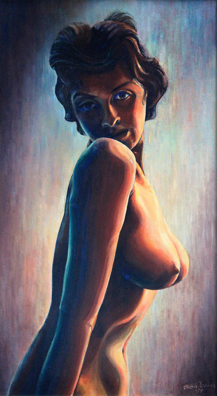 bedroom art oil painting of nude woman