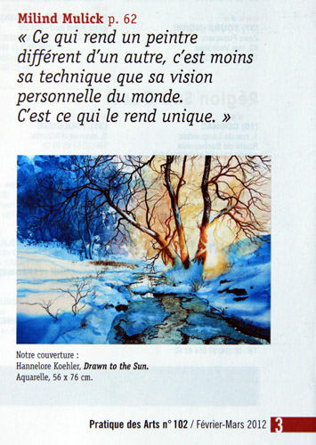 Magazine article about Hanne Lore Koehler winter paintings