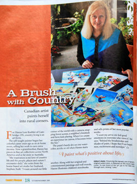 paintings in Country Woman Magazine by Hanne Lore Koehler