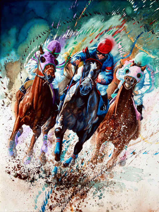 horse racing painting of Kentucky Derby