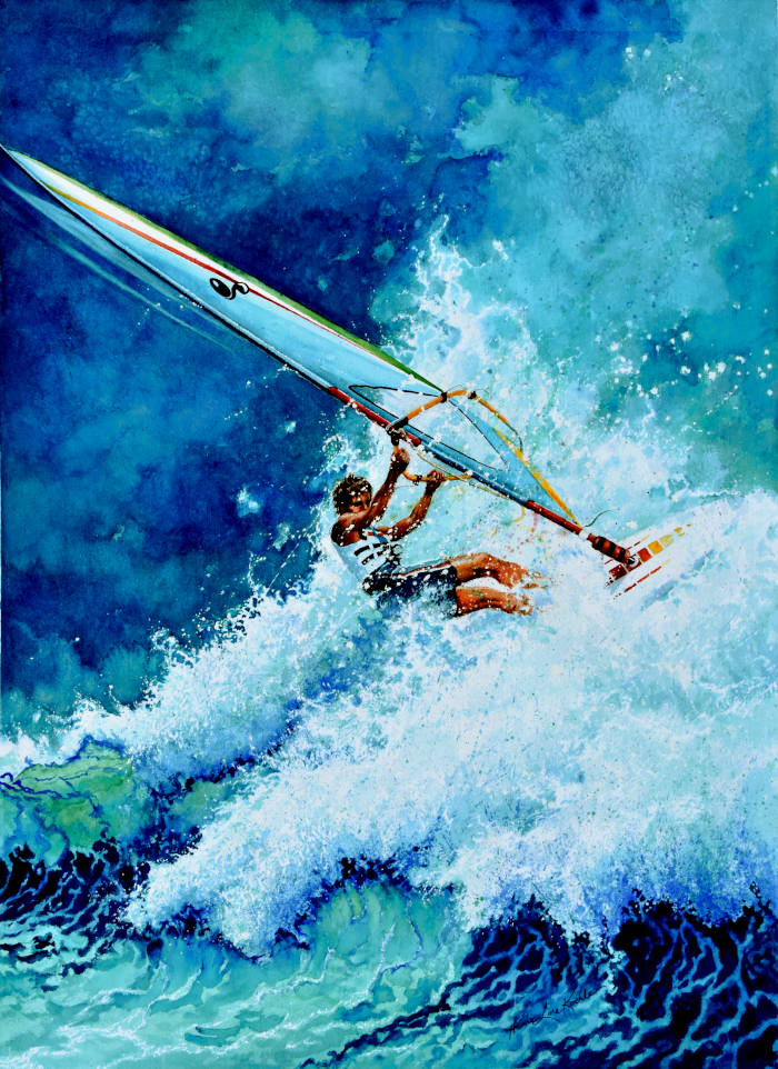 wind surfing painting