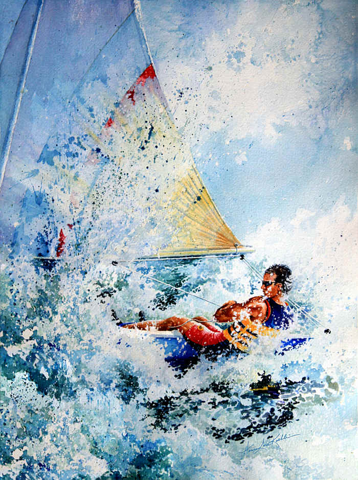 sailboat action painting