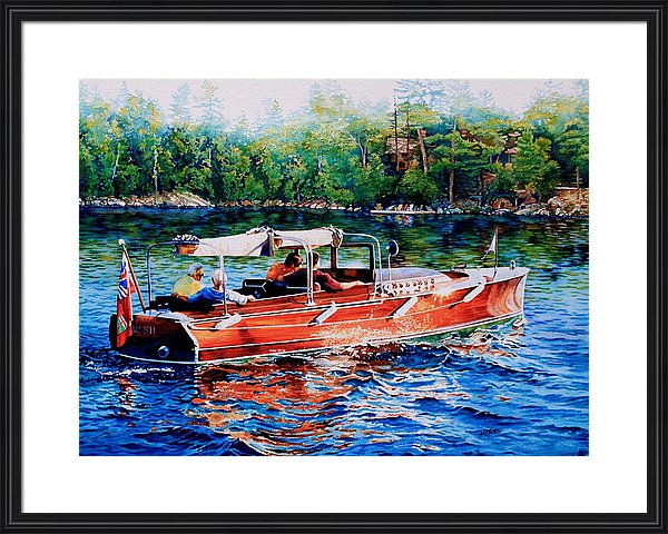 Muskoka Woody Power Boat Painting