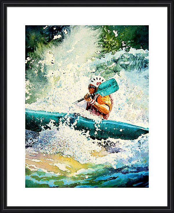white water kayaking art