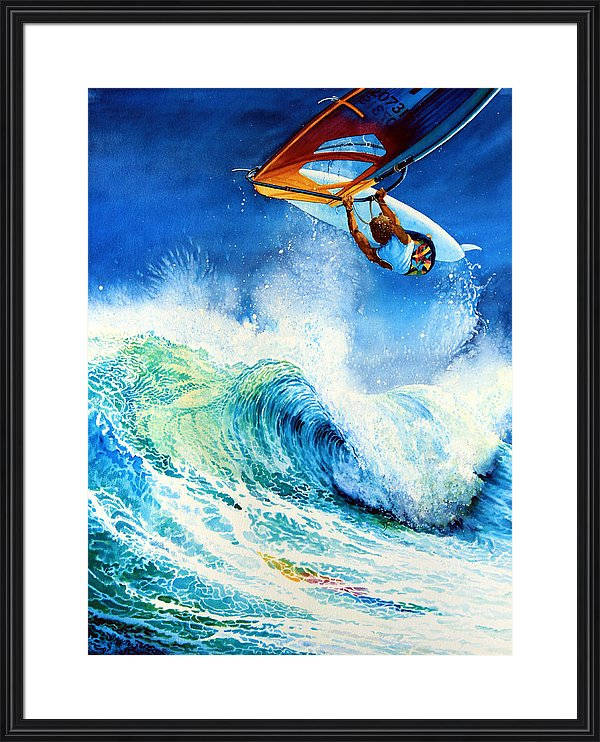 wind surfing painting sailboarding sports art