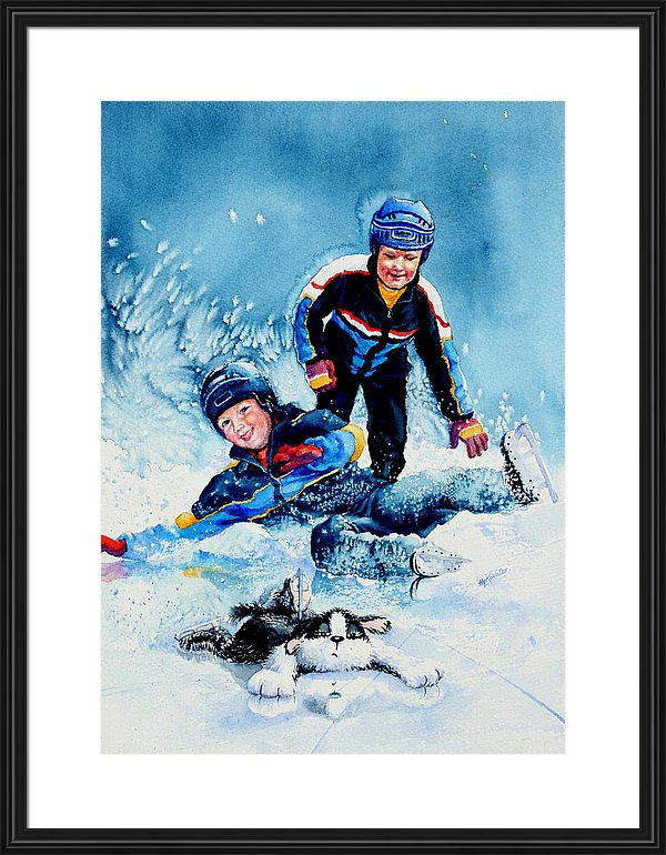 painting of children ice skating