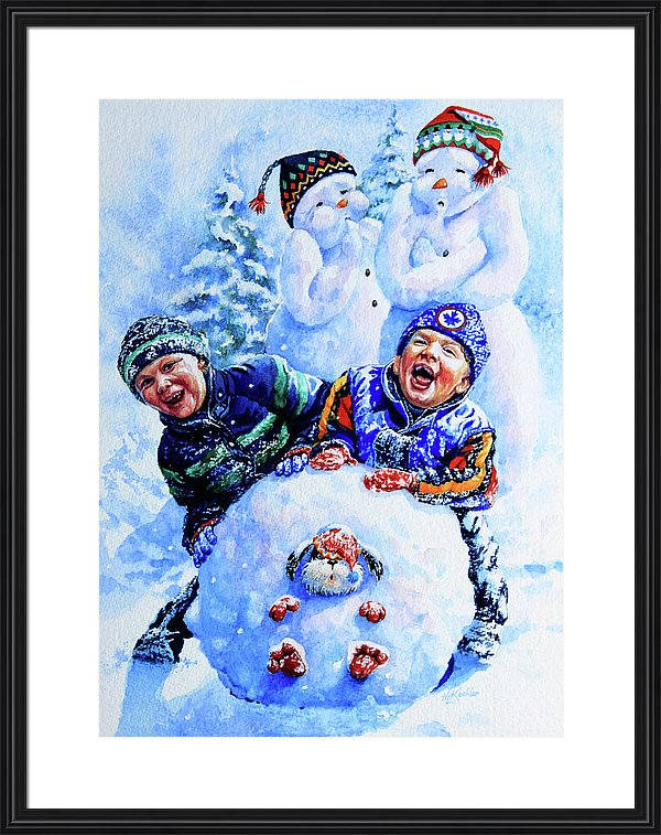 painting of children playing in snow